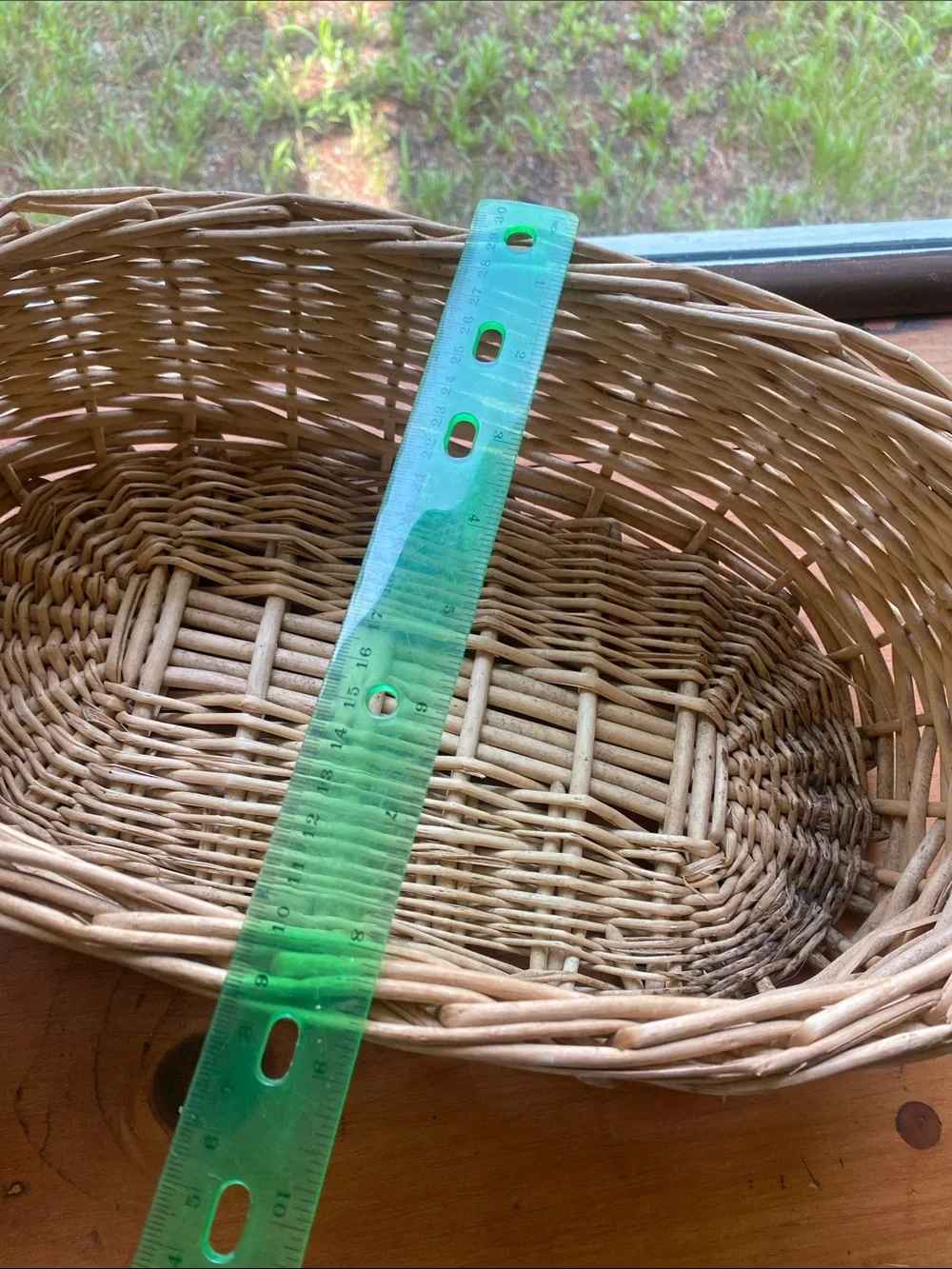 Woven Natural Rattan Basket with Handle - Natural Color
